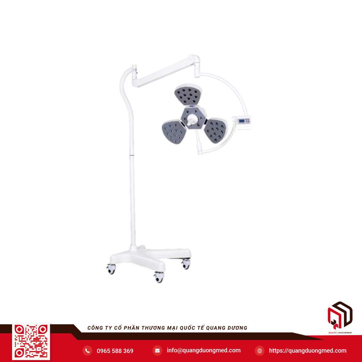Đèn mổ di động 5 cánh cao cấp - Model: KYLED5 - Hãng sản xuất: Shandong Qufu Healthyou Medical Technology Co.,Ltd