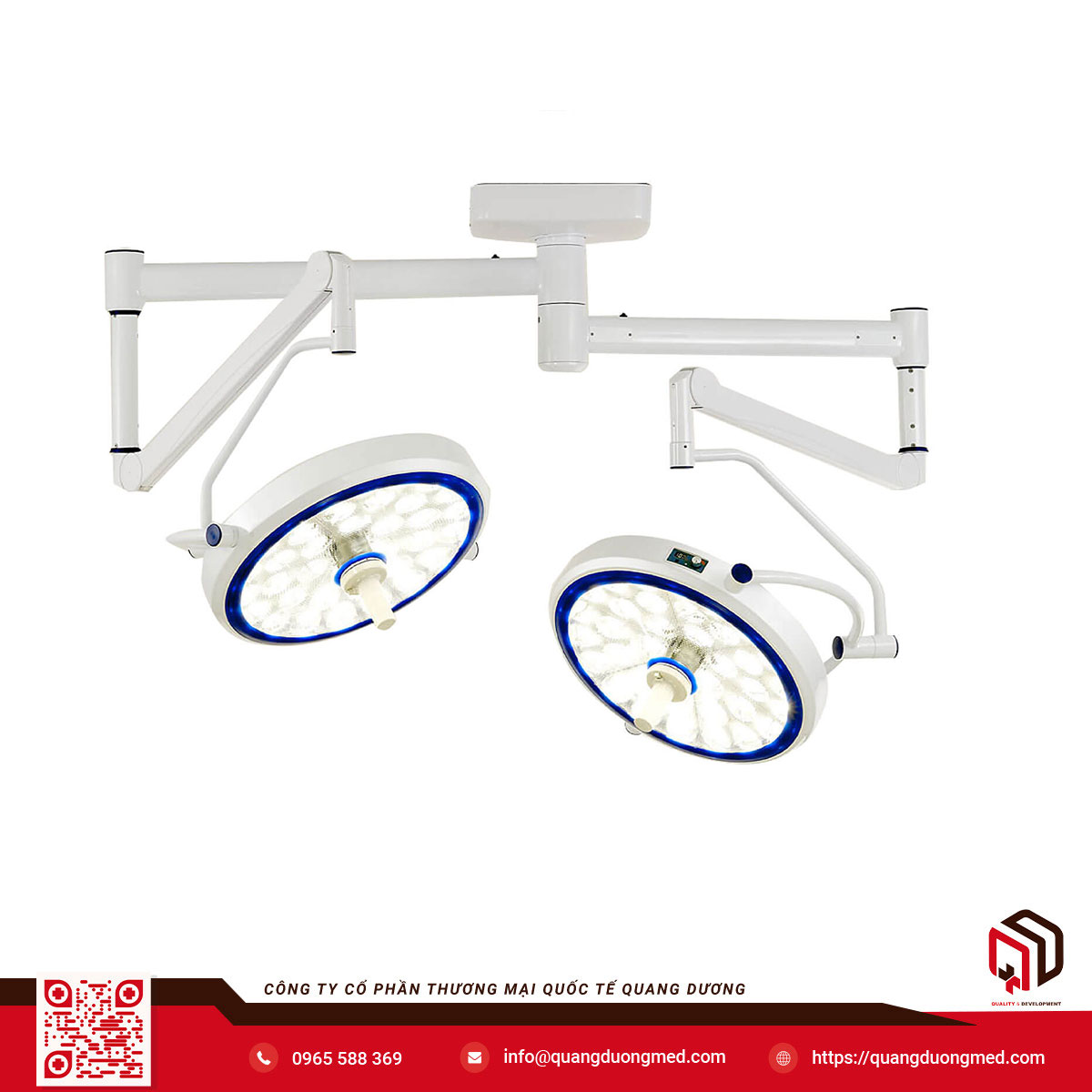 Đèn phẫu thuật treo trần 2 nhánh bóng đèn LED SLK-101C | Sturdy
