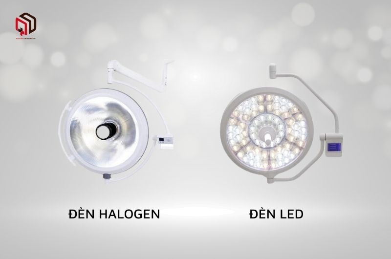 Hai loại bóng đèn mổ di động phổ biến là đèn halogen và đèn led