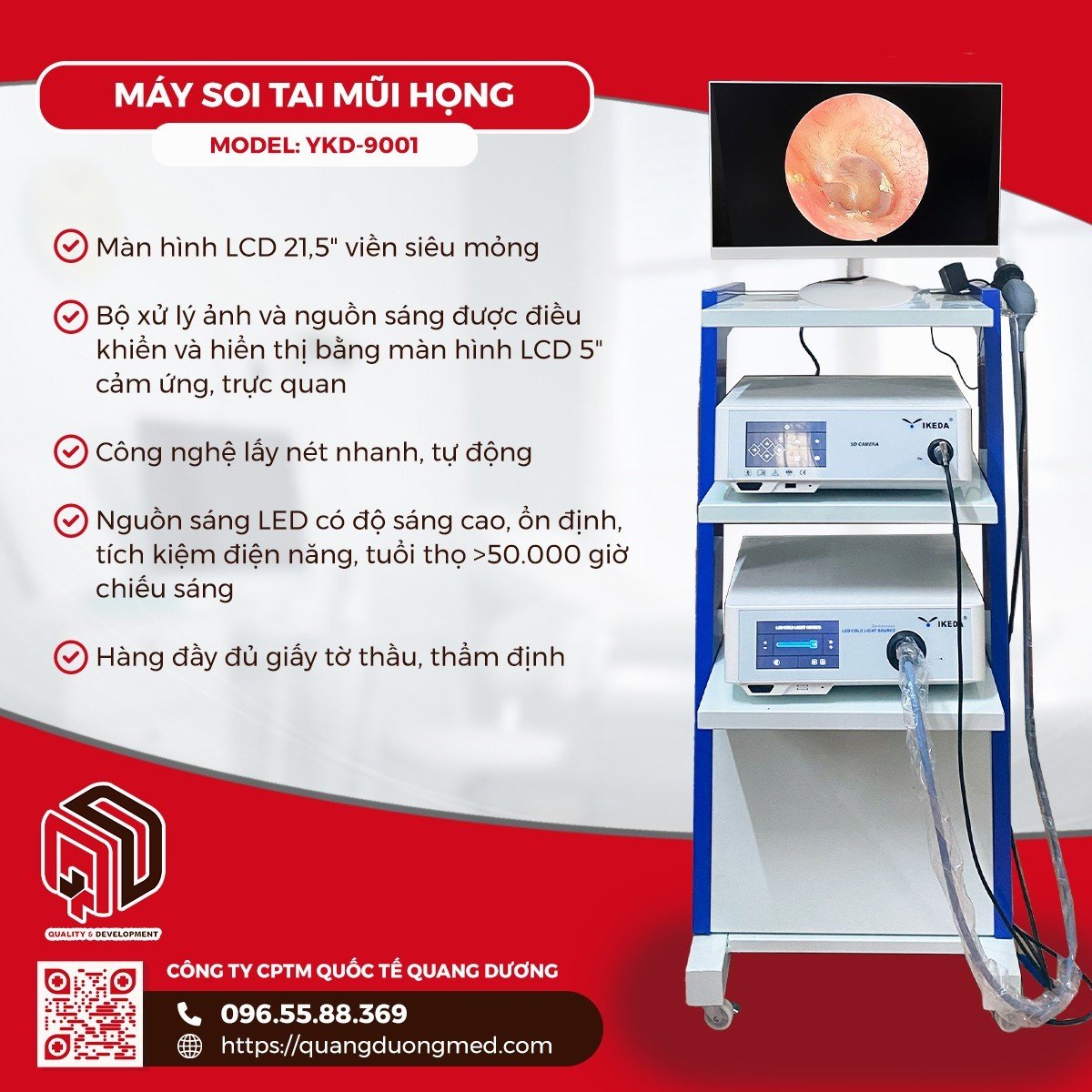 Máy nội soi tai mũi họng YKD-9001