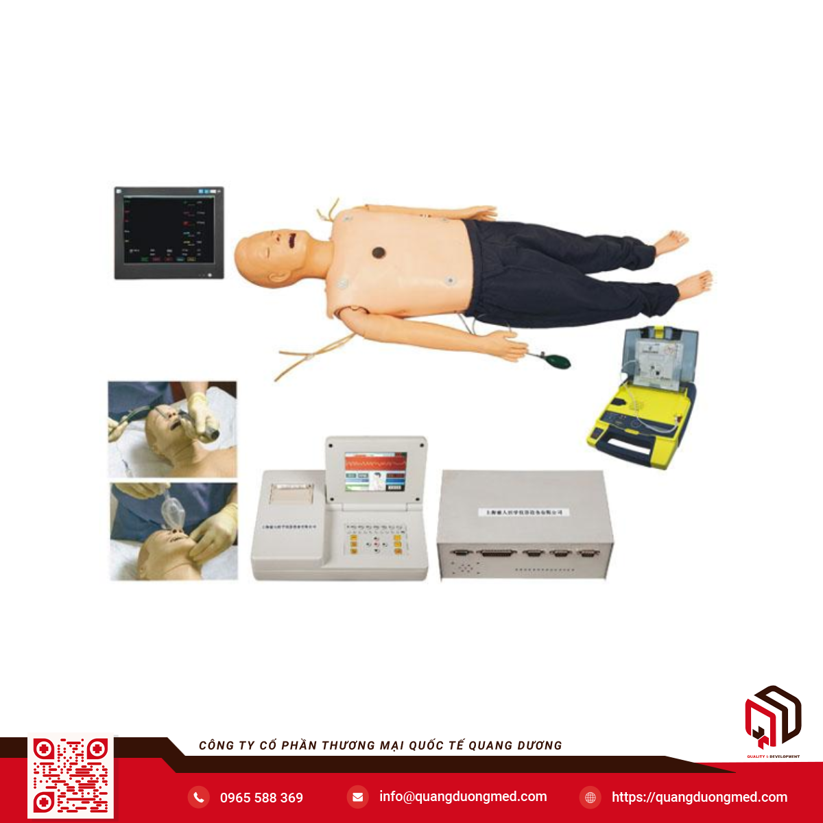 Mô hình Đào tạo ACLS ( Mô hình HSCC, Theo dõi nhịp tim,đặt nội khí quản ) KAR/ACLS850